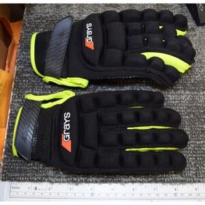 GRAYS International Pro FIELD HOCKEY Gloves Black Neon MENS S Adult